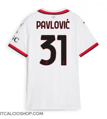 AC Milan Strahinja Pavlovic #31 Seconda Maglia Femmina 2024-25 Manica Corta